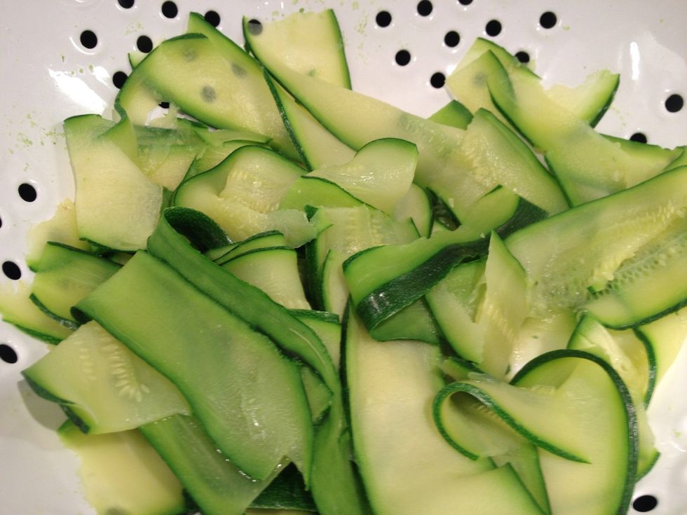 Leave the water to drain off. This will be your 'pasta'