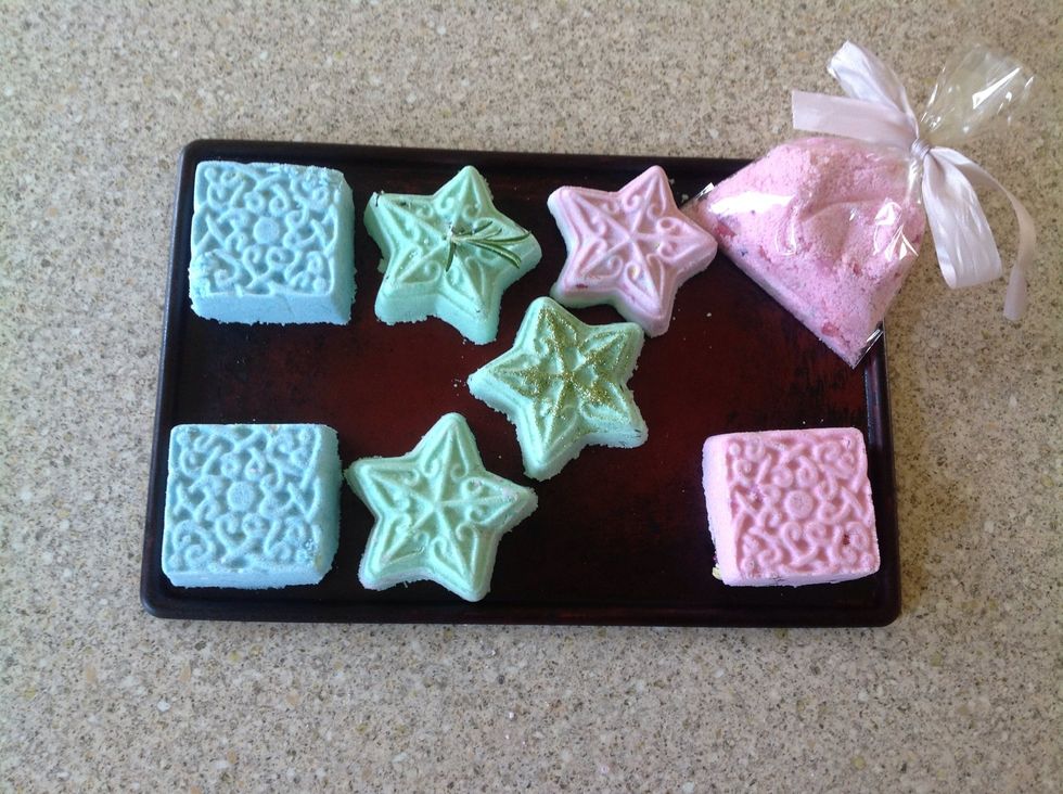 Leave them in the moulds for an hour before easing them out. Leave overnight or for another few hours to dry before handling them too much.