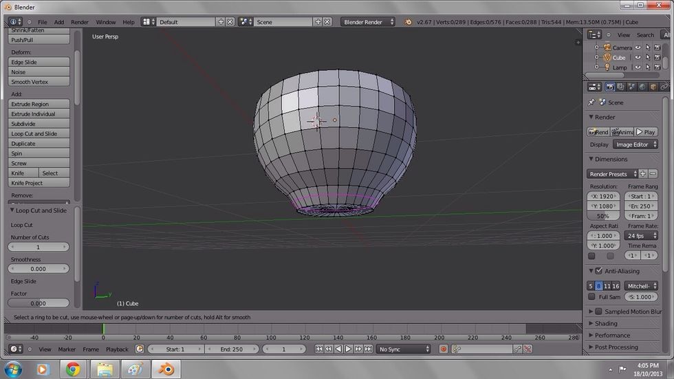 Left click to add your loop cut.