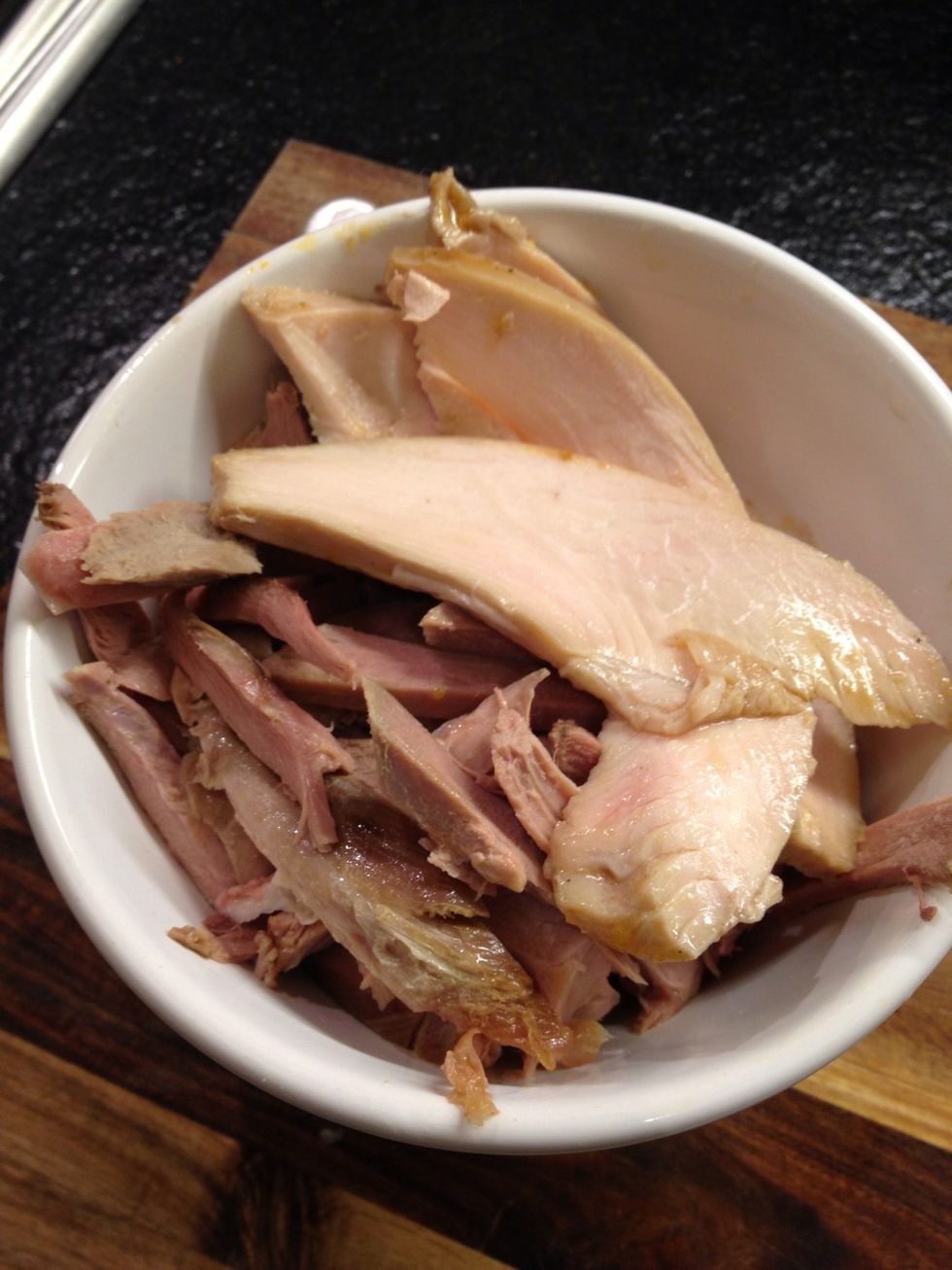 Leftover turkey. This would be a "febra de porco" (a very thin slice of pork loin)