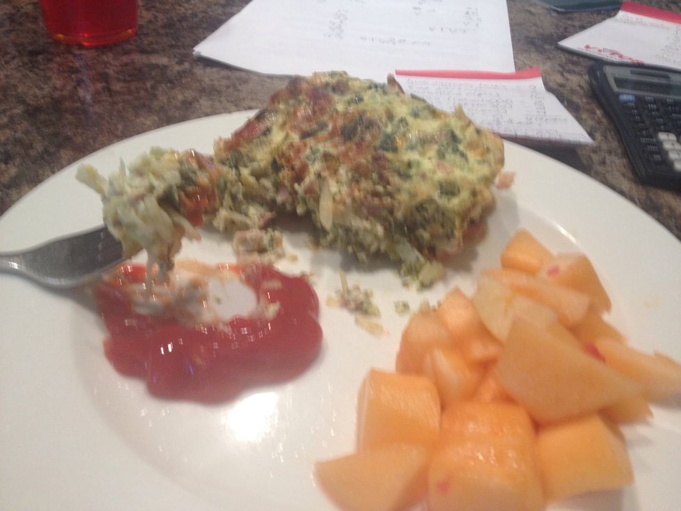 Leftovers used- high protein breakfast, lunch or dinner! It's very hearty as you can see!  Enjoy!