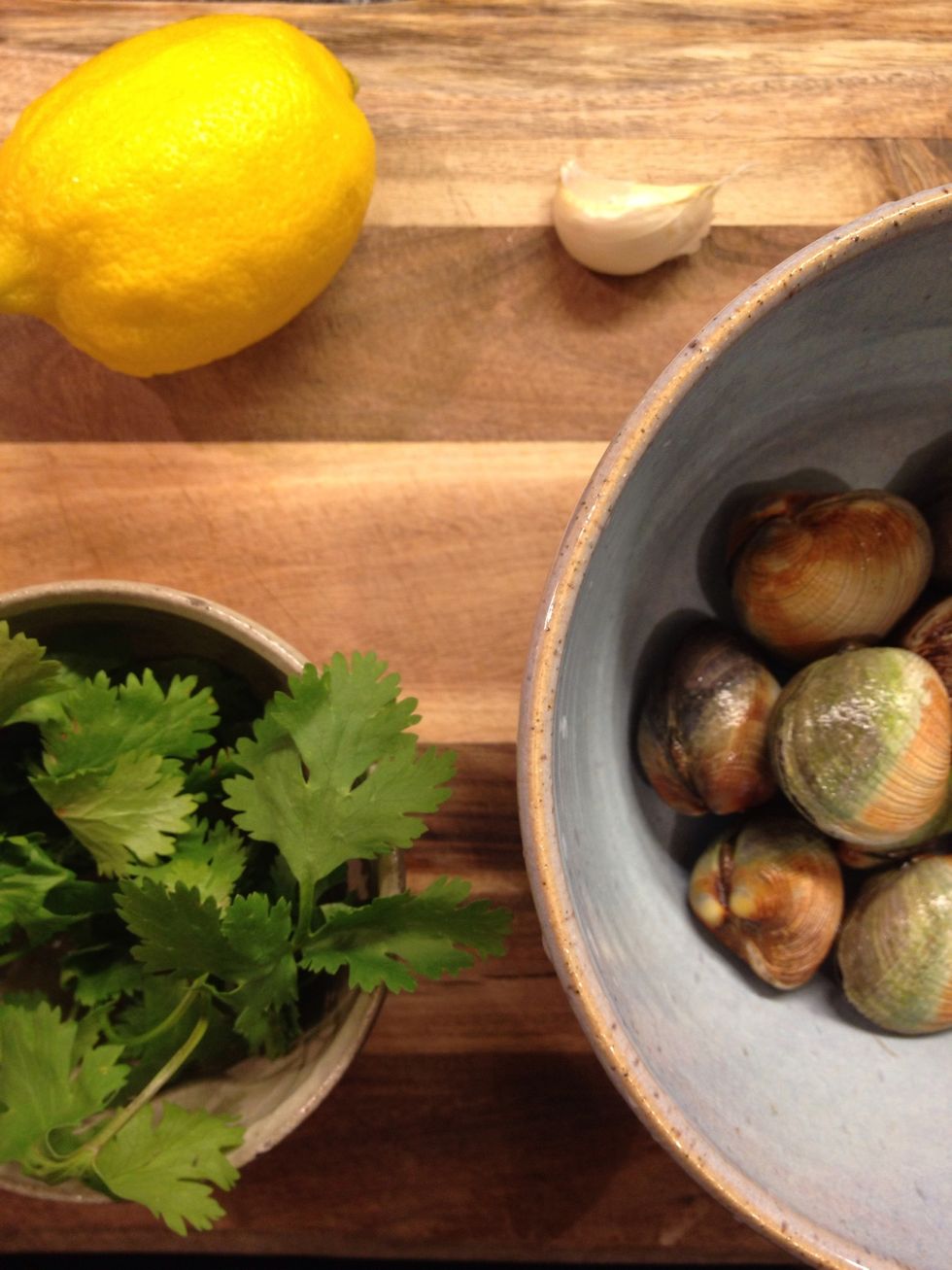 Lemon, garlic, cilantro