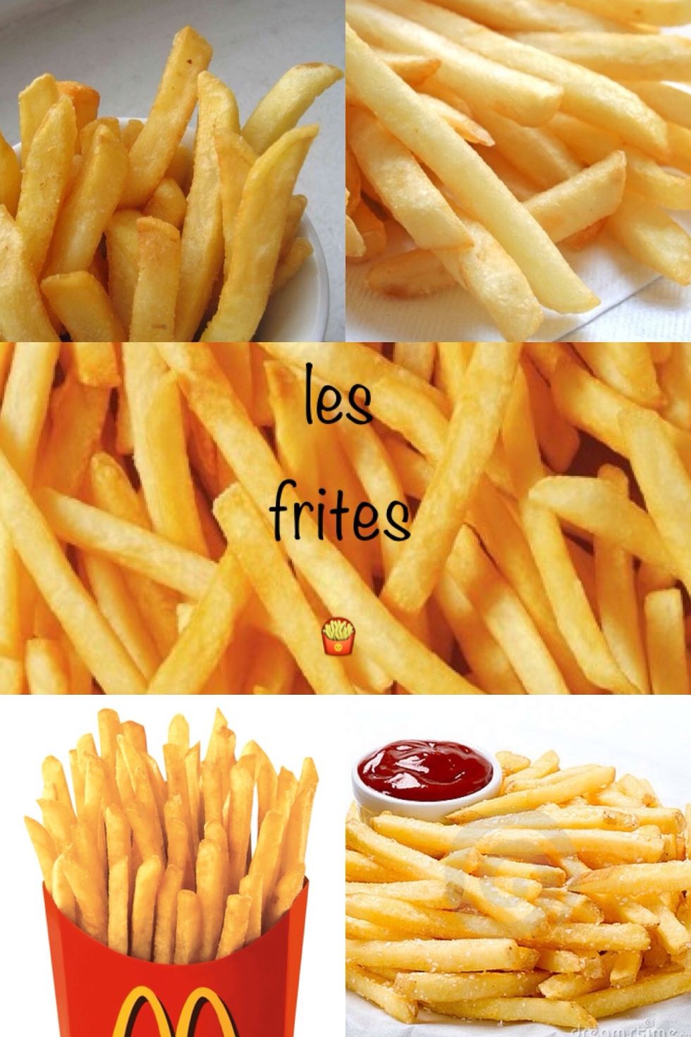 Les frites means fries. Pronounce like les freets