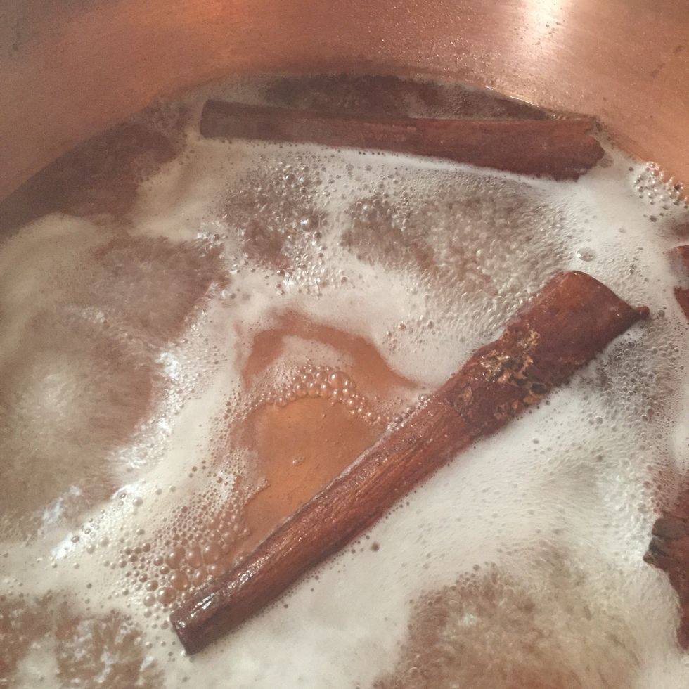 Let boil, then cook it over low fire for 45 min (stirring regularly).