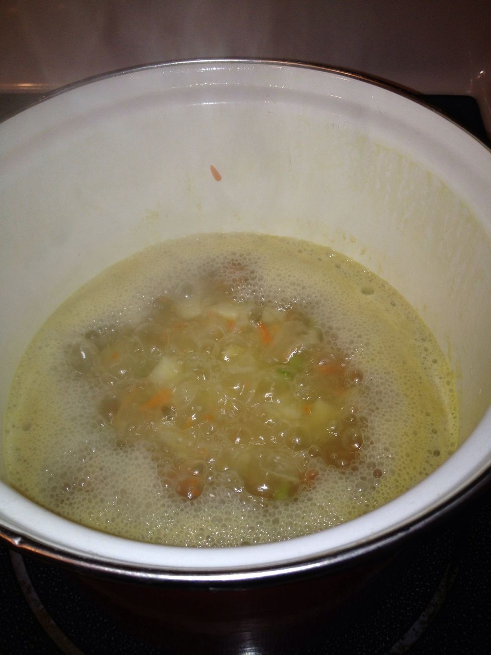 Let boil until the potatoes are tender.