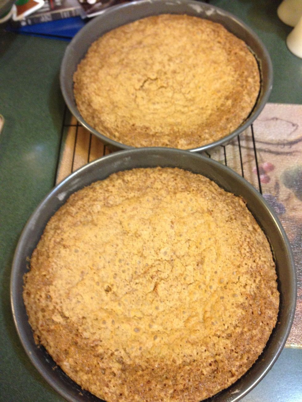 Let cakes cool before frosting!