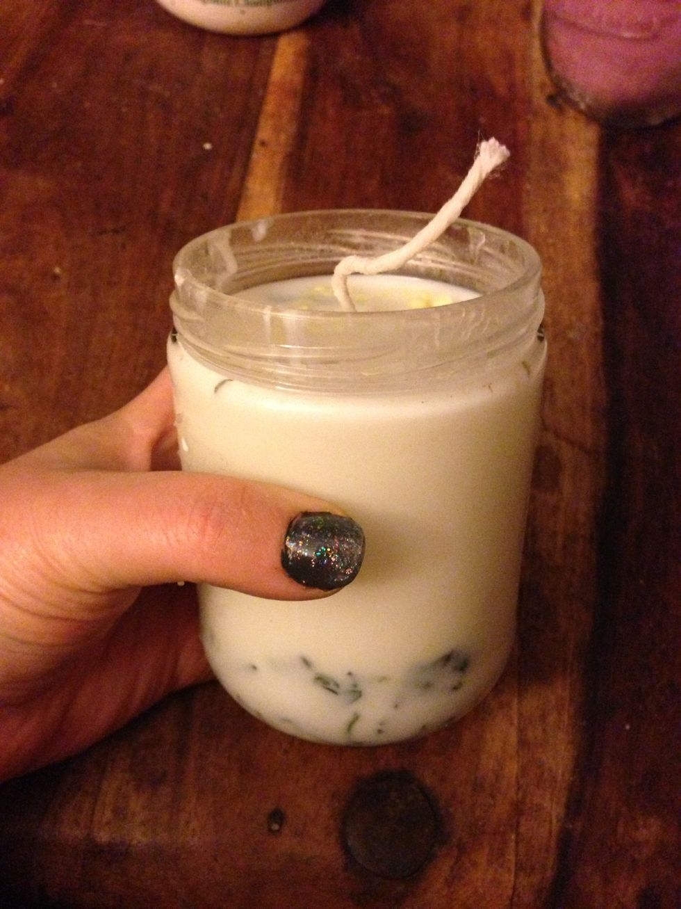 Let candle solidify.