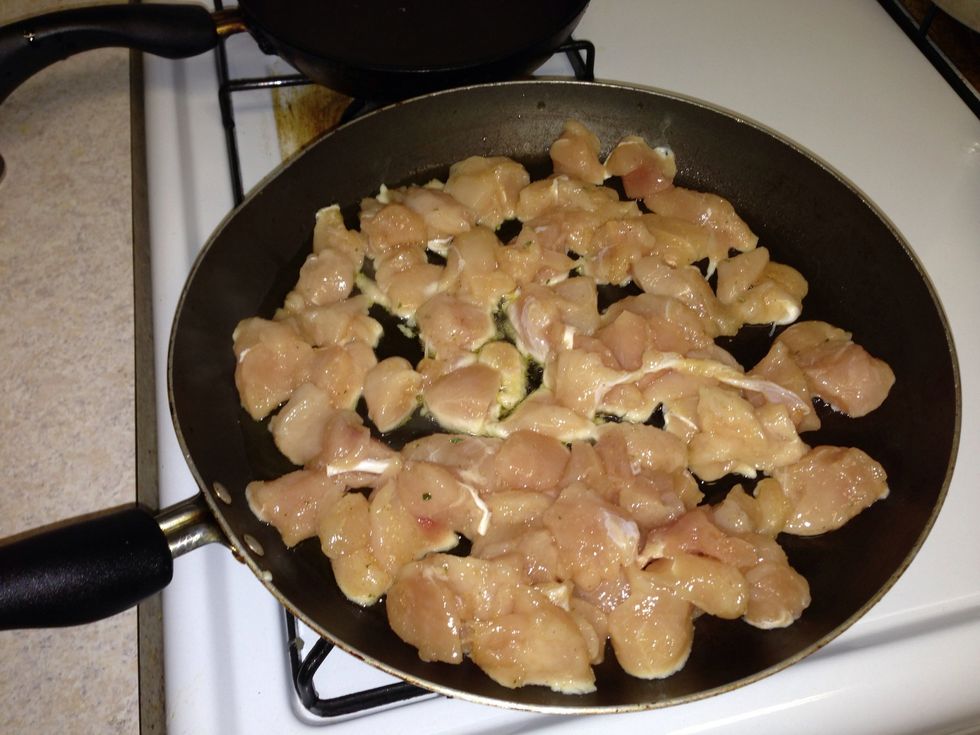 Let chicken cook at low heat an cover.