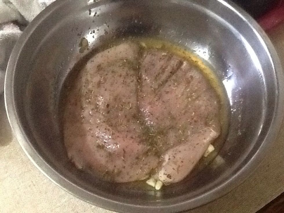 Let chicken stay in the marinate for 20-30 minutes