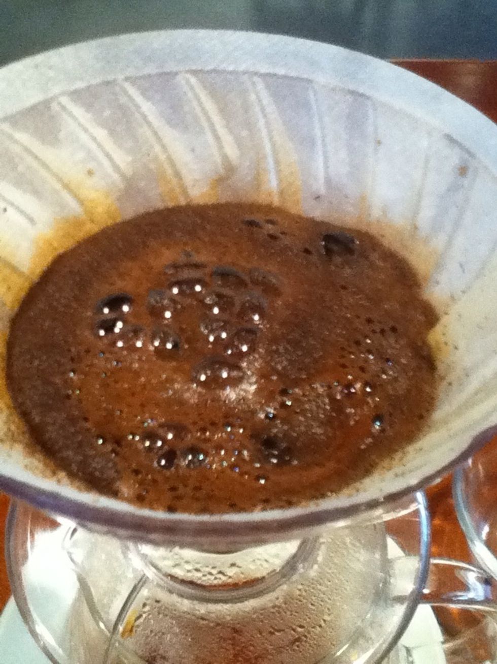 Let coffee bloom for 45 seconds.