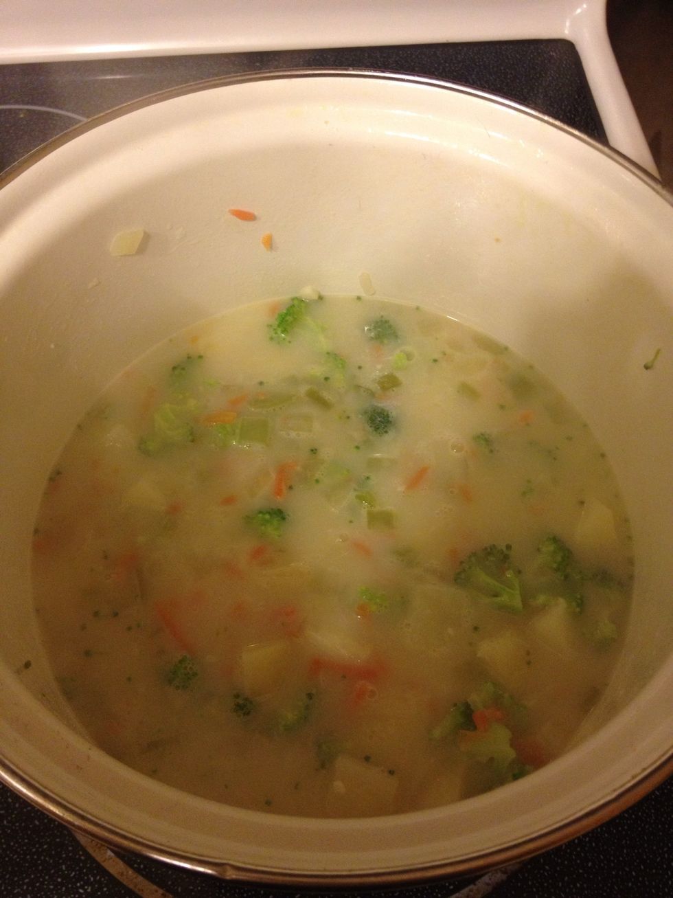 Let cook until broccoli is tender or no longer crunchy. Taste tests needed :)