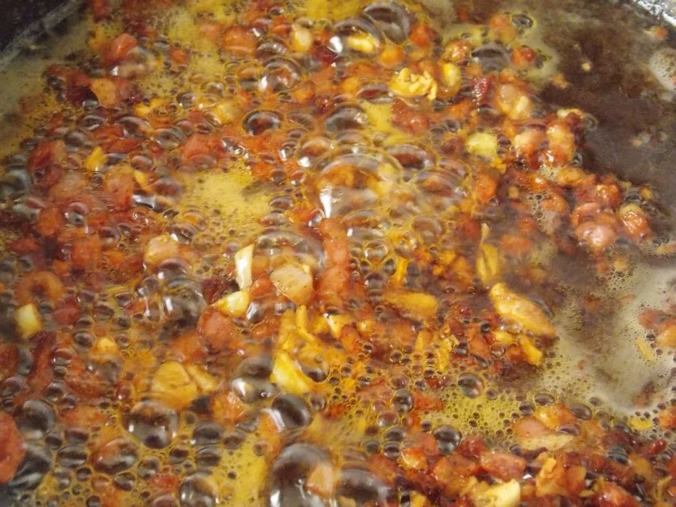 Let cook until mix is brightly colored.