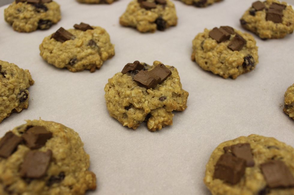 Let cookies cool on the trays for 5 minutes.