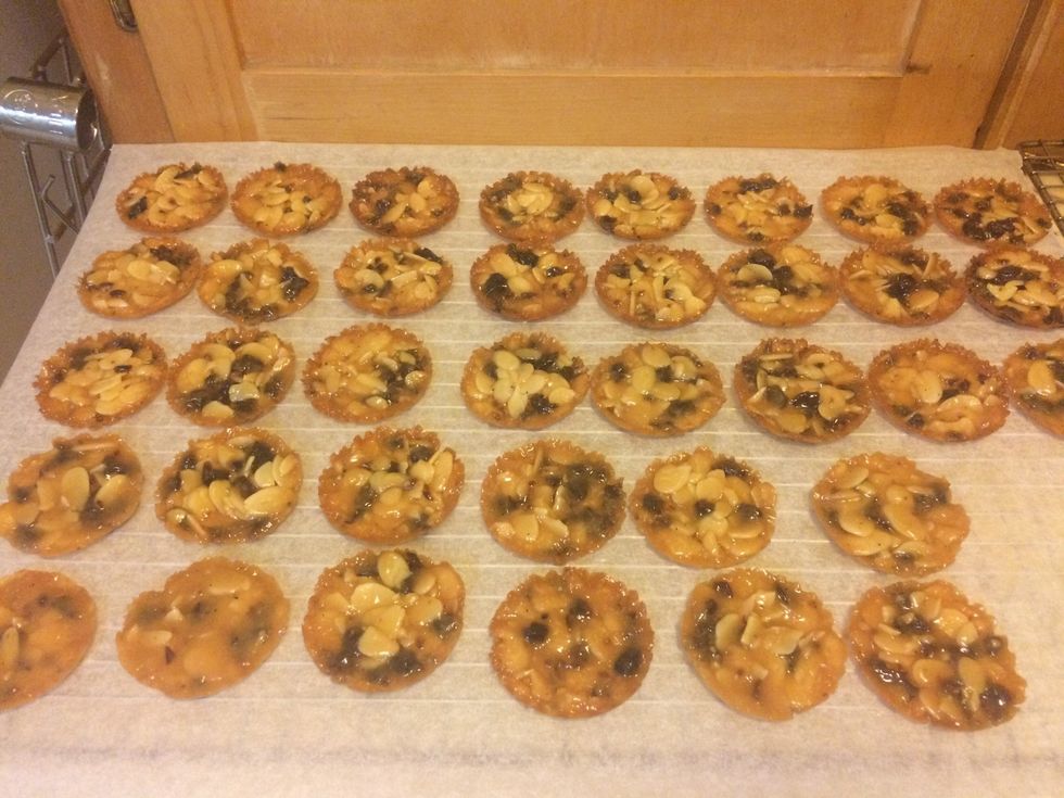 Let cool for 5 minutes to harden, then use the point of a butter knife to pop the cookies out of their wells and let cool completely on a baking rack. Repeat with remaining batter.