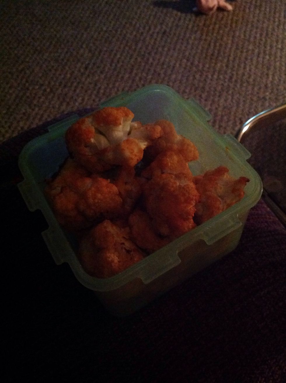 Let cool, then your buffalo cauliflower is ready to eat!