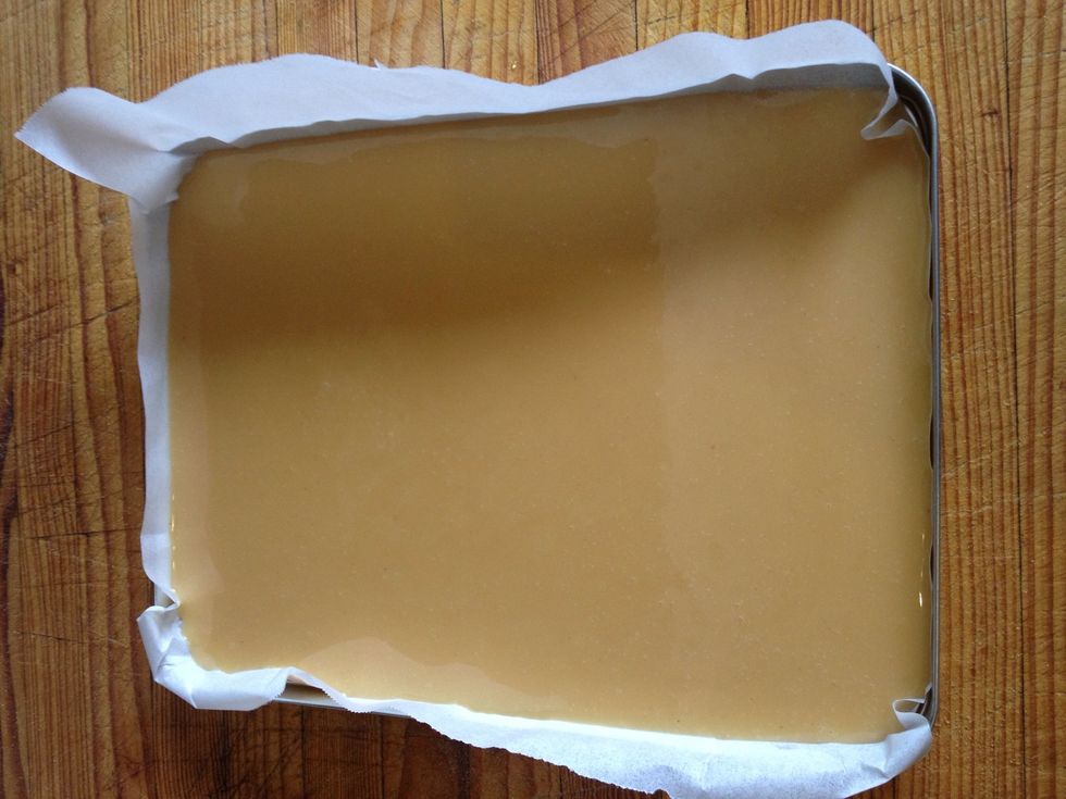 Let cool until it sets 4-5 hours or place in the fridge to hurry it along