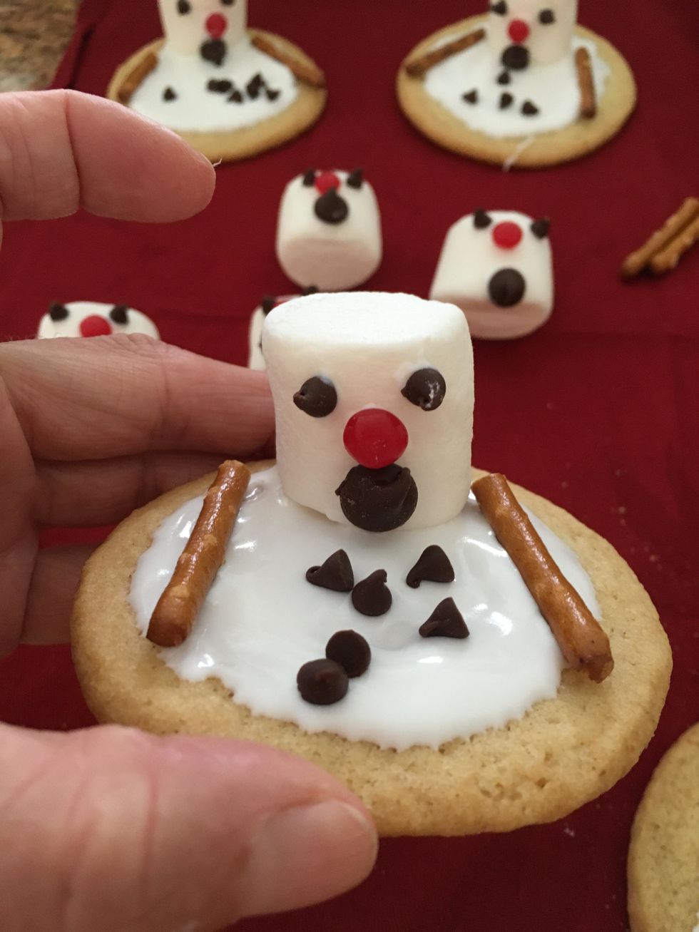Let dry laying flat for about an hour so the cookie icing can harden.