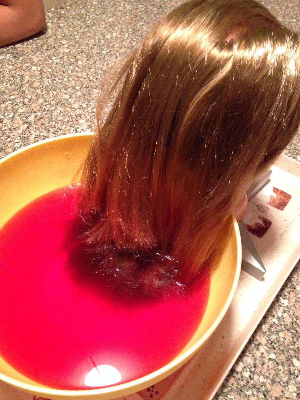 Let hair sit in bowl