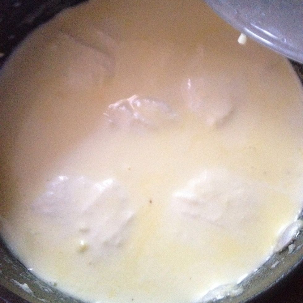 Let it boil for 5 mins remove in a container and let it cool before putting in fridge in 30 mins you should be able to eat it and the milk will thicken more as it sets in fridge