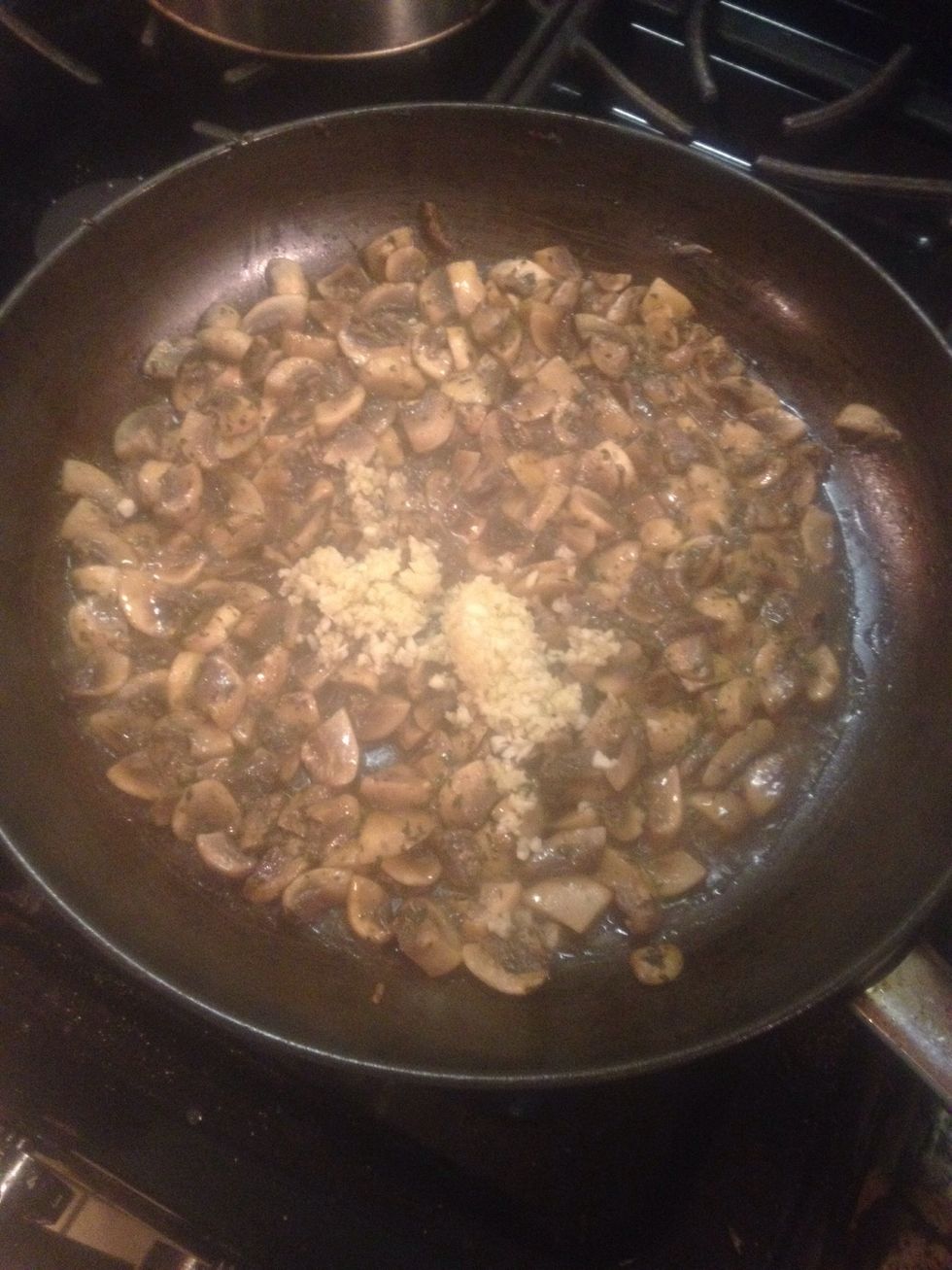 Let it bubble away for a minute or two then add the garlic