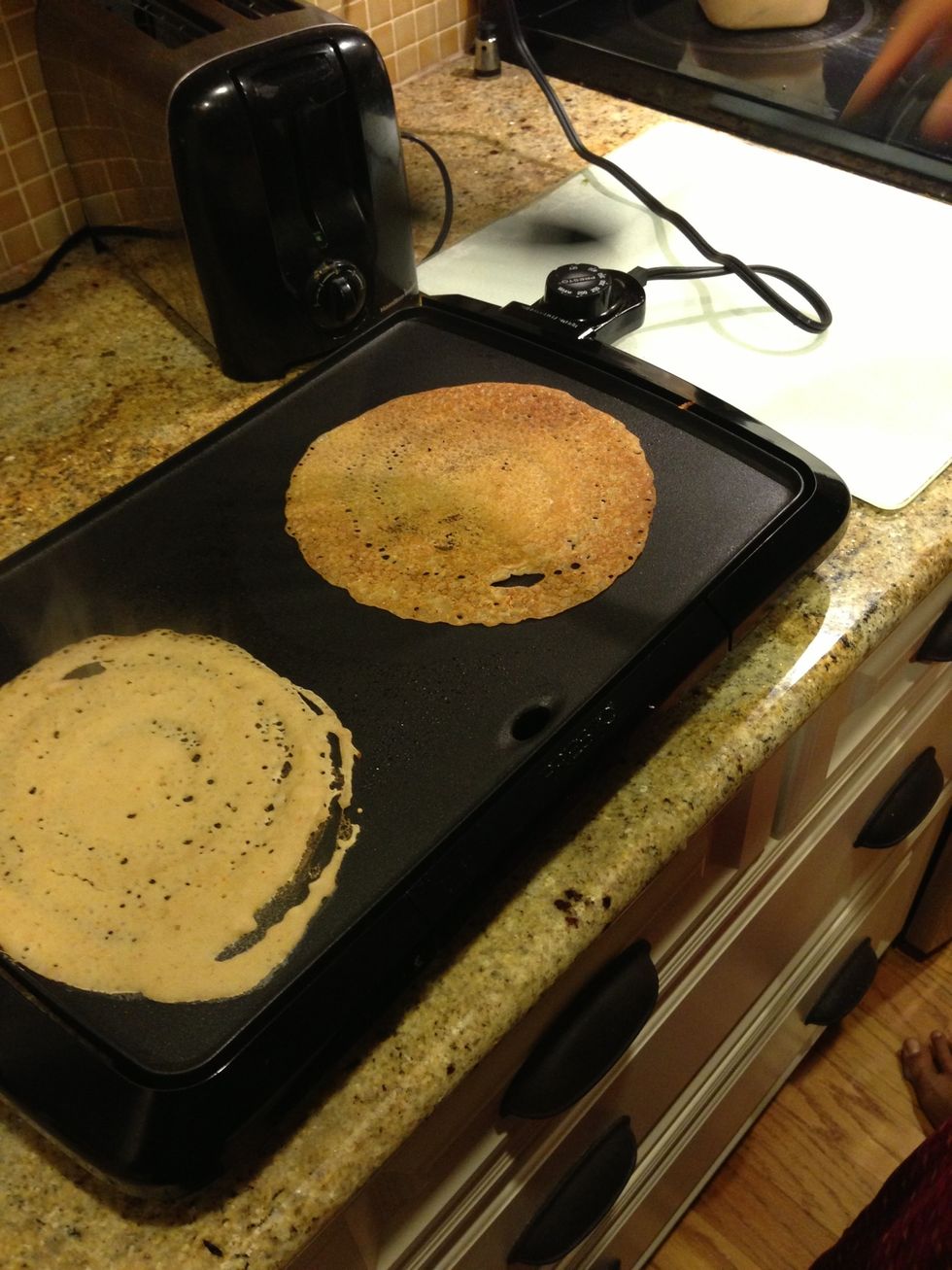 Let it cook for another min. Remove it from the griddle once it is golden brown on both sides
