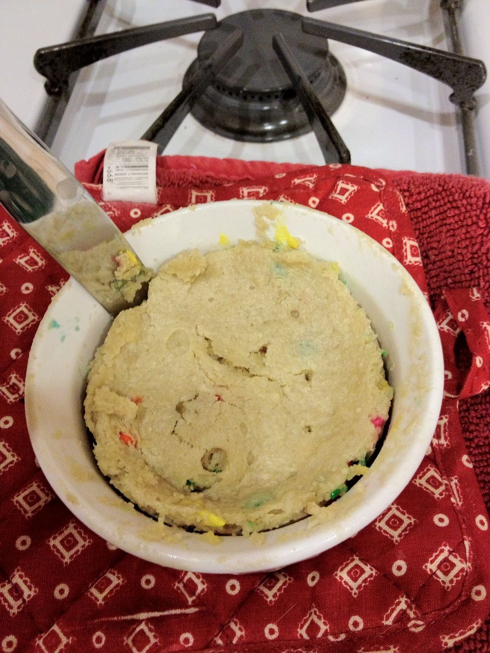 Let it cool a little bit then you can eat it right out of the ramekin or take a knife and loosen the sides and transfer it to a serving dish to decorate with whipped cream \ud83d\ude01