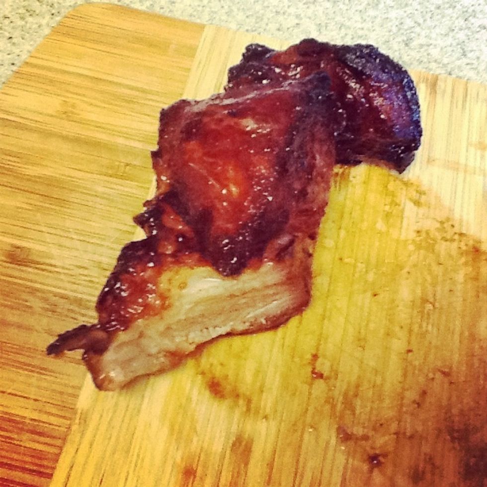 Let it cool down before slicing them into pieces.