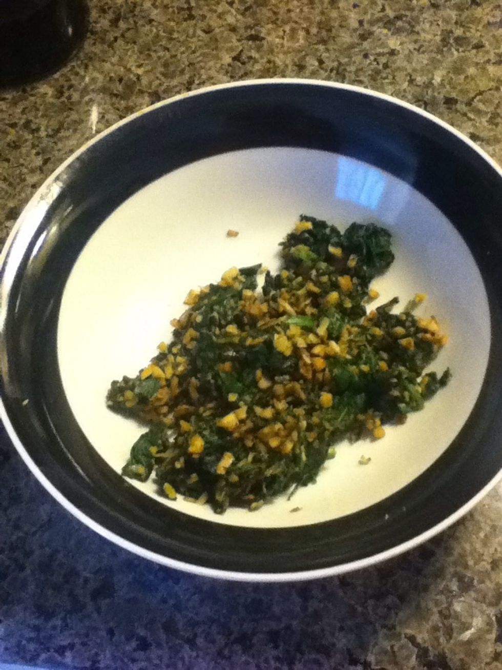 Let it cool for a few minuets in a bowl.