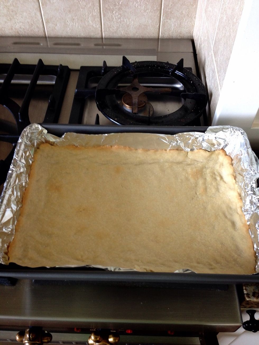 Let it cool for few minutes! While it was baking and cooling, you can prepare the lemon mixture.