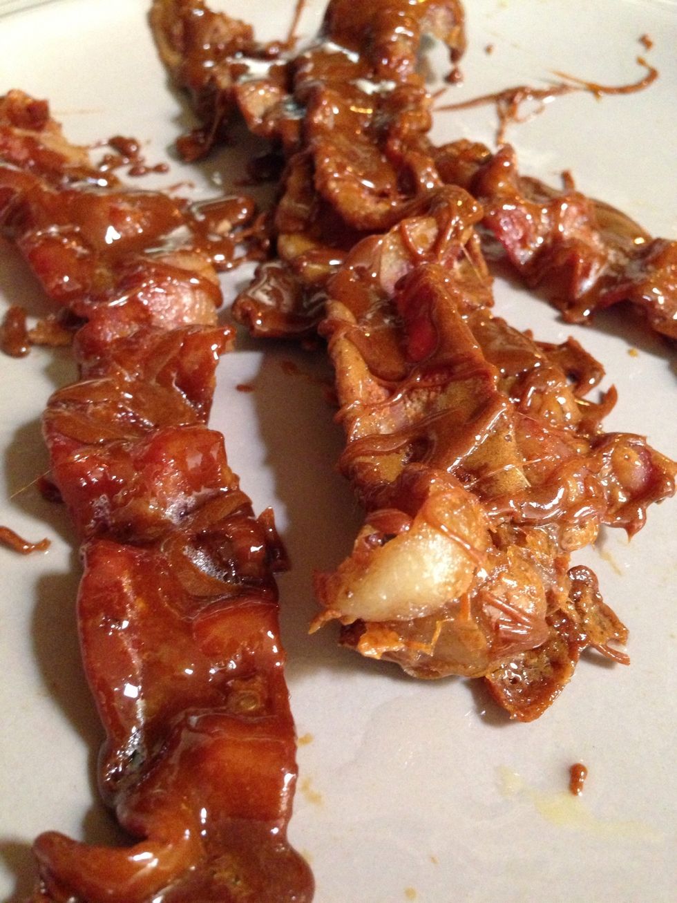 Let it cool, the brown sugar makes the bacon crispy and sweet.