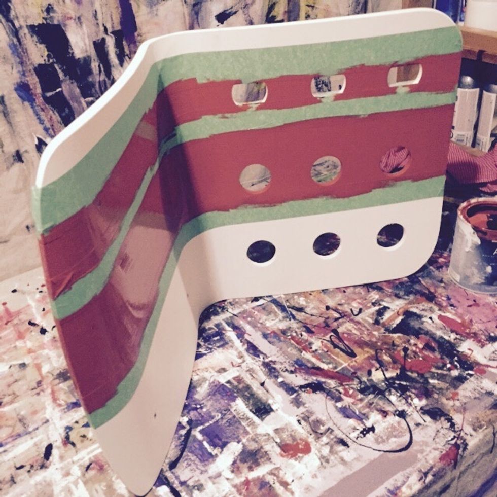 Let it dry. Remove masking tape.