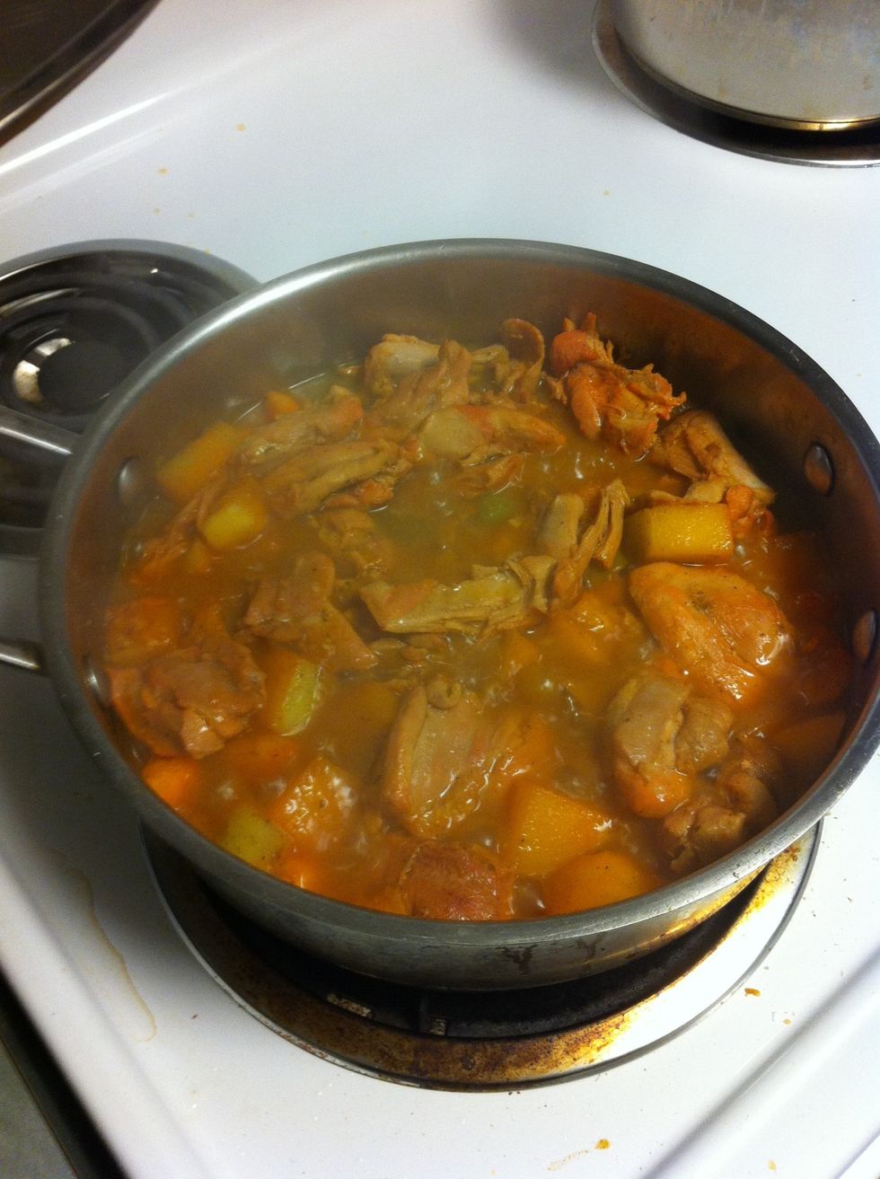 Let it simmer for 30 min on medium low add more water or wine if needed