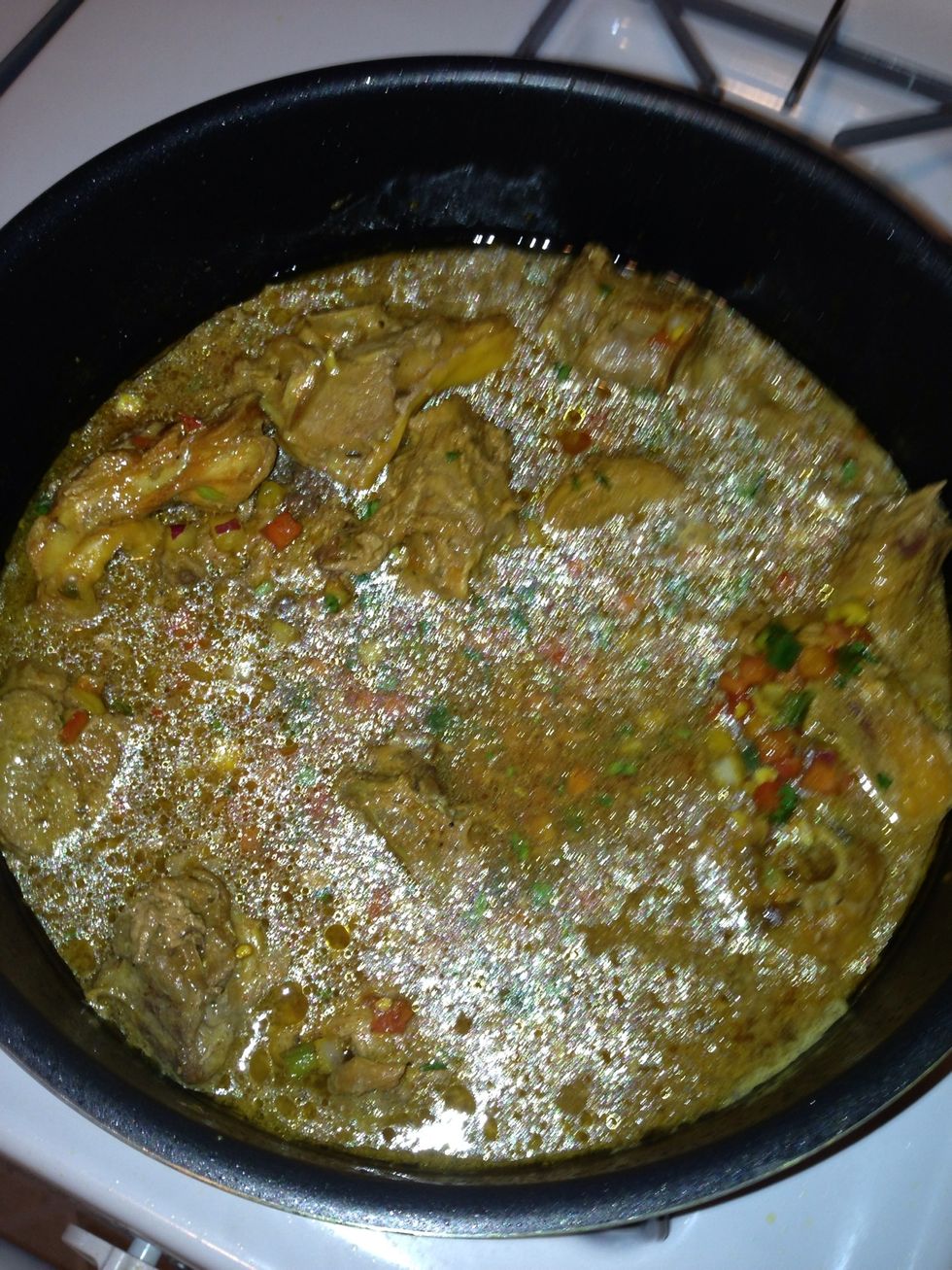 Let it simmer for about 35-45 min move it around a bit so the top goes to the bottom n so forth