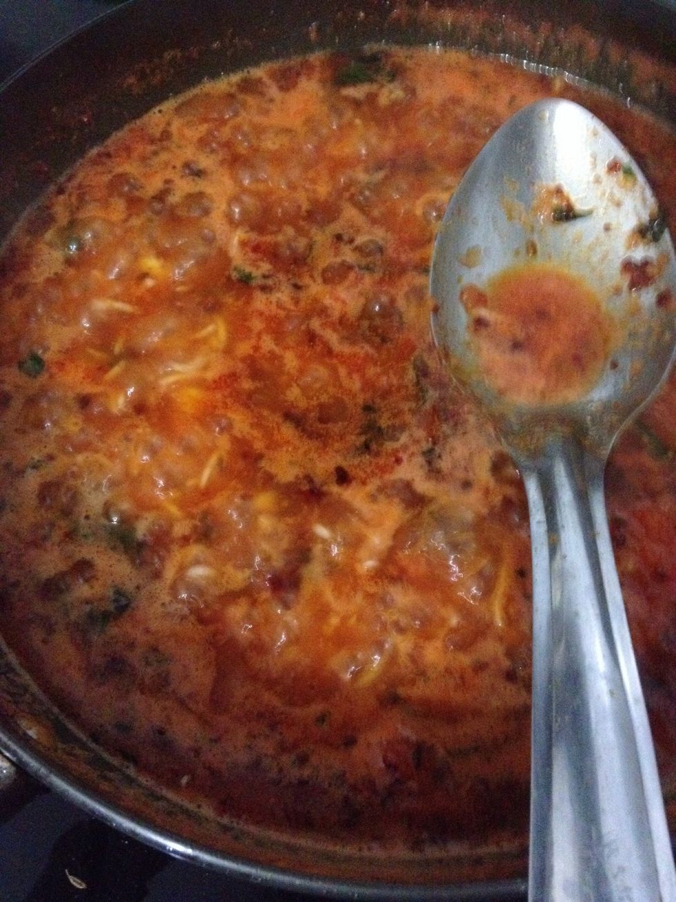 Let it simmer till the rice gets cooked