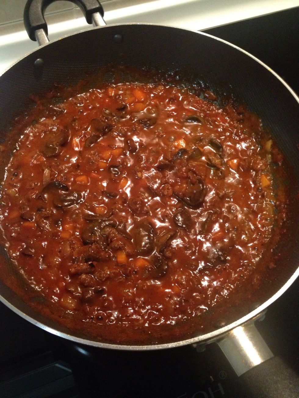 Let it simmer until the sauce thicken up and is ready.