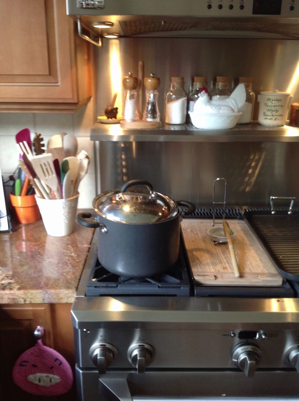 Let pasta simmer for 2-3 hours. Season to taste.