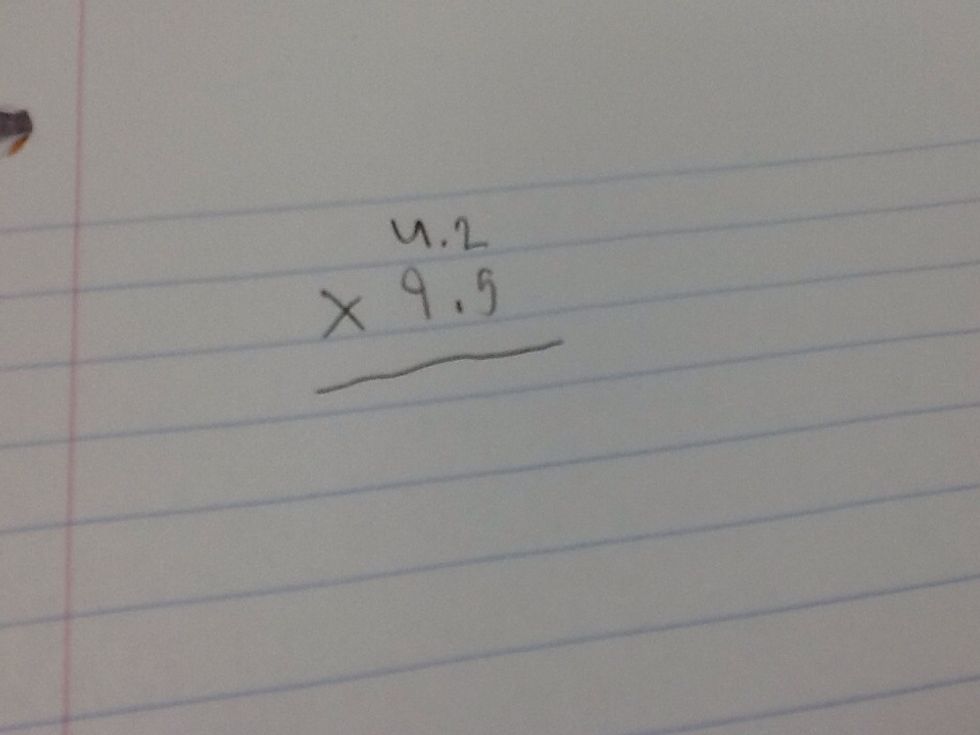 Let's look at this problem. What do you do first? Well what you would do first is you would move the decimal over untill it is a whole number.