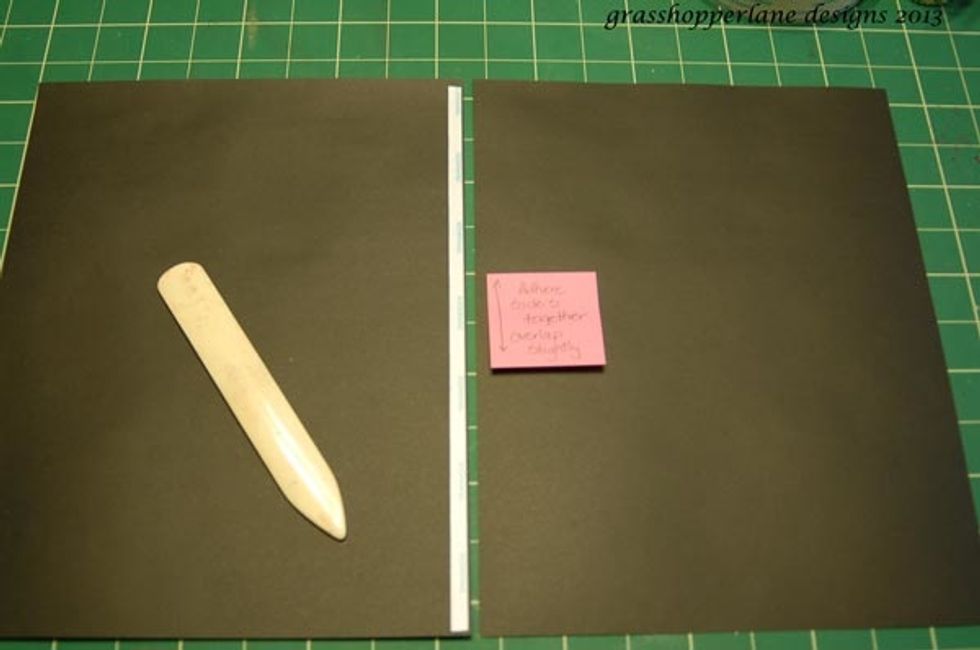 Let's make the book - Adhere long edges of two sheets of 6 1/2 x 12 cardstock together.