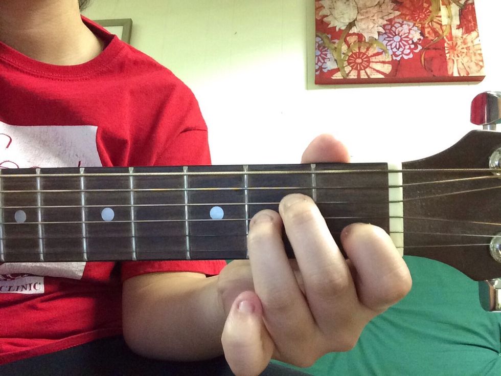 Let's move onto the A minor chord. The first and middle finger have the same placements as the C chord.