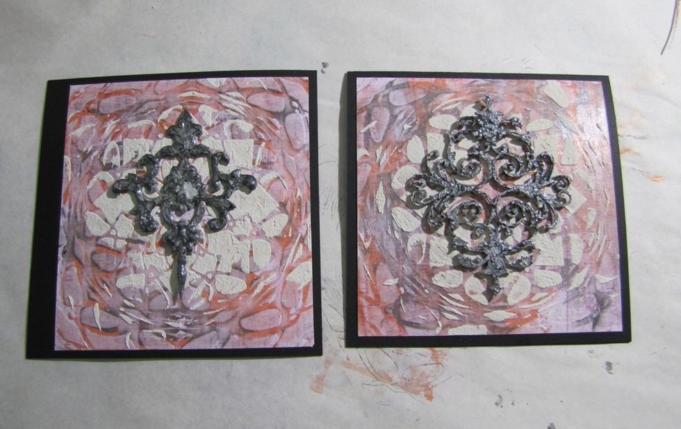 Let's see how the embellishments fits to the background..