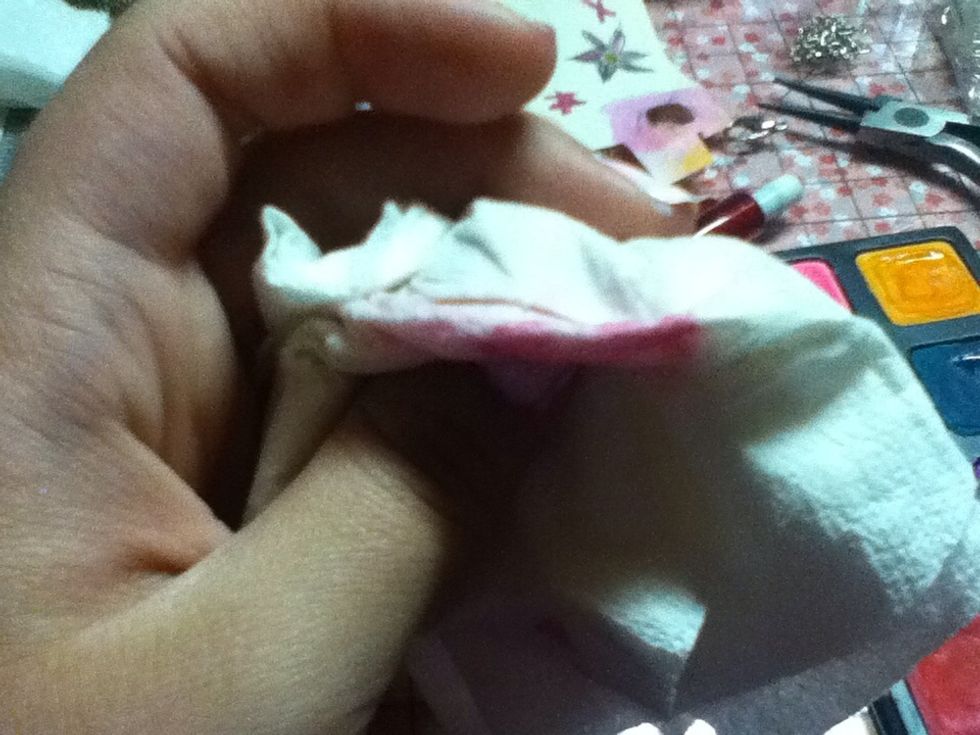 Let sit 30-60 sec. Dip paper towel in water & wipe off.