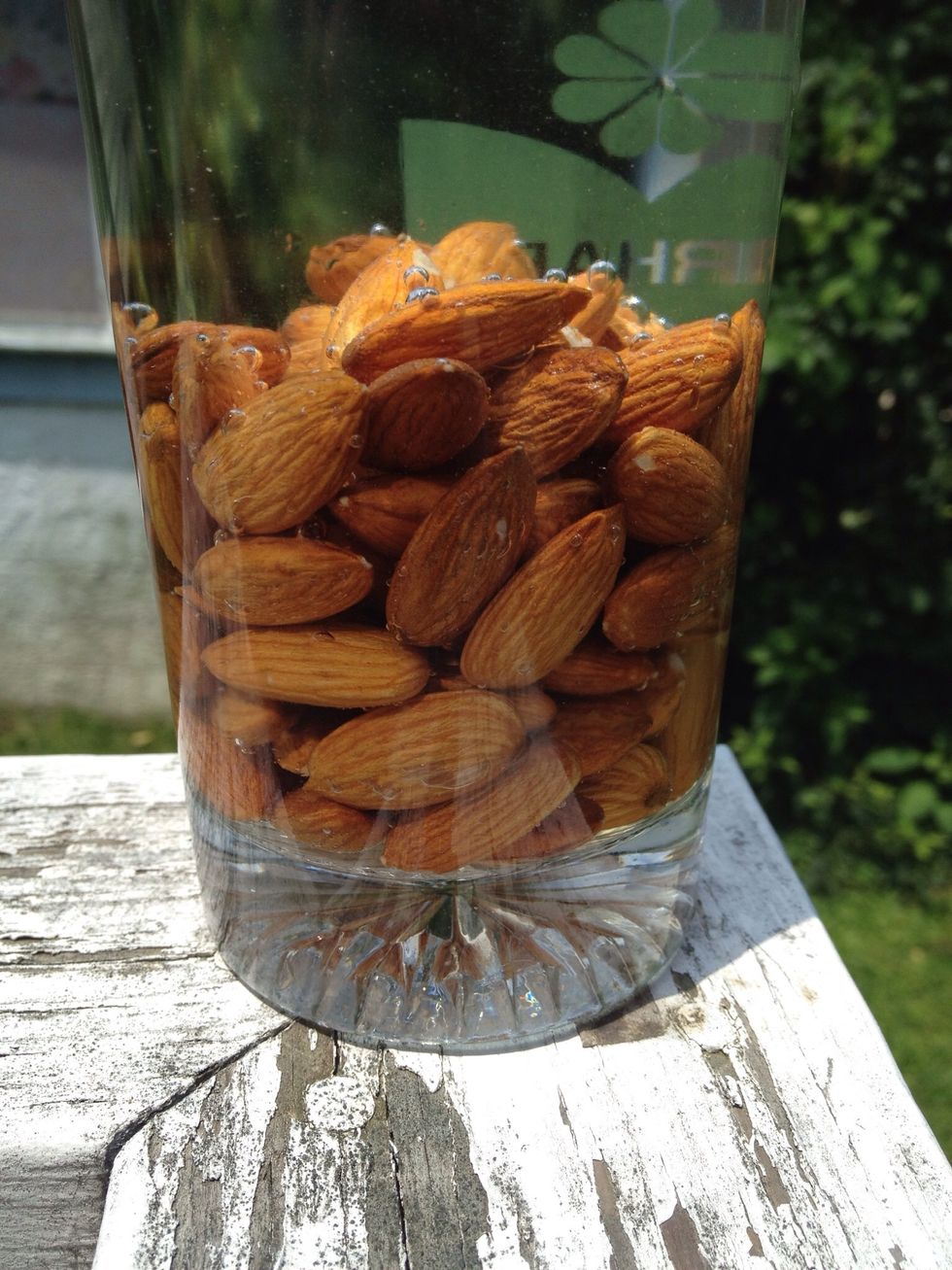 Let the almonds soak in water for 12 hours to a day