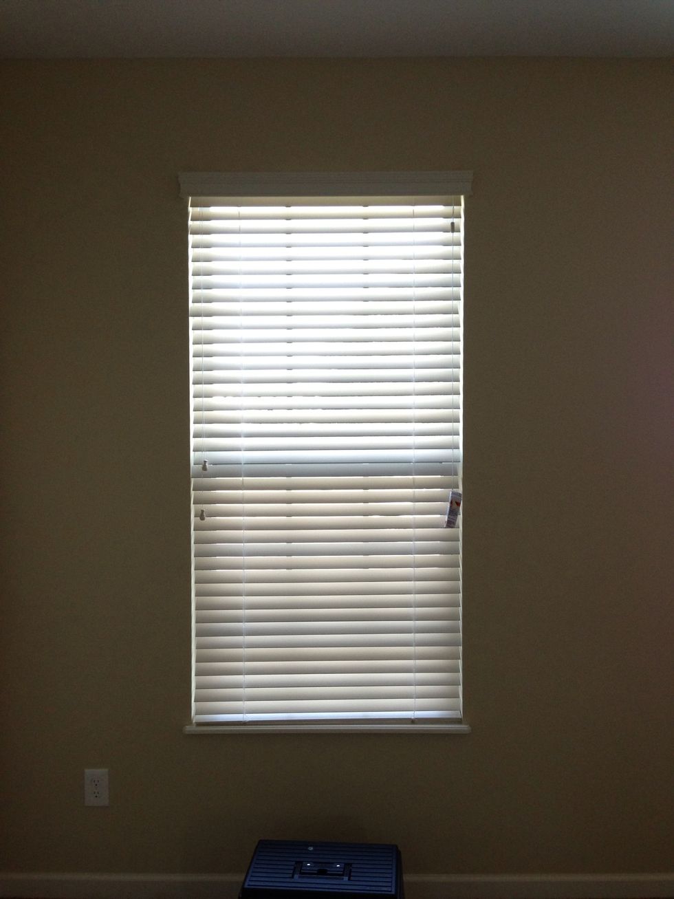 Let the blind down & enjoy the privacy and shade of your new 2" wood blind.