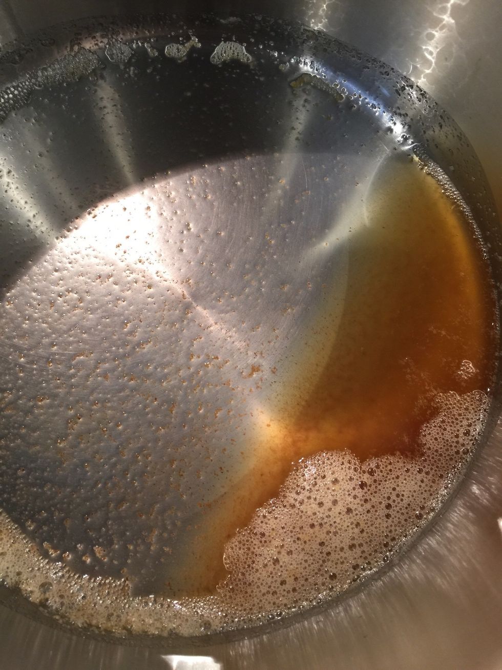 Let the butter melt and take a brownish color. In France they call it 'beurre noisette' and it translates hazelnut butter. It has a wonderful taste