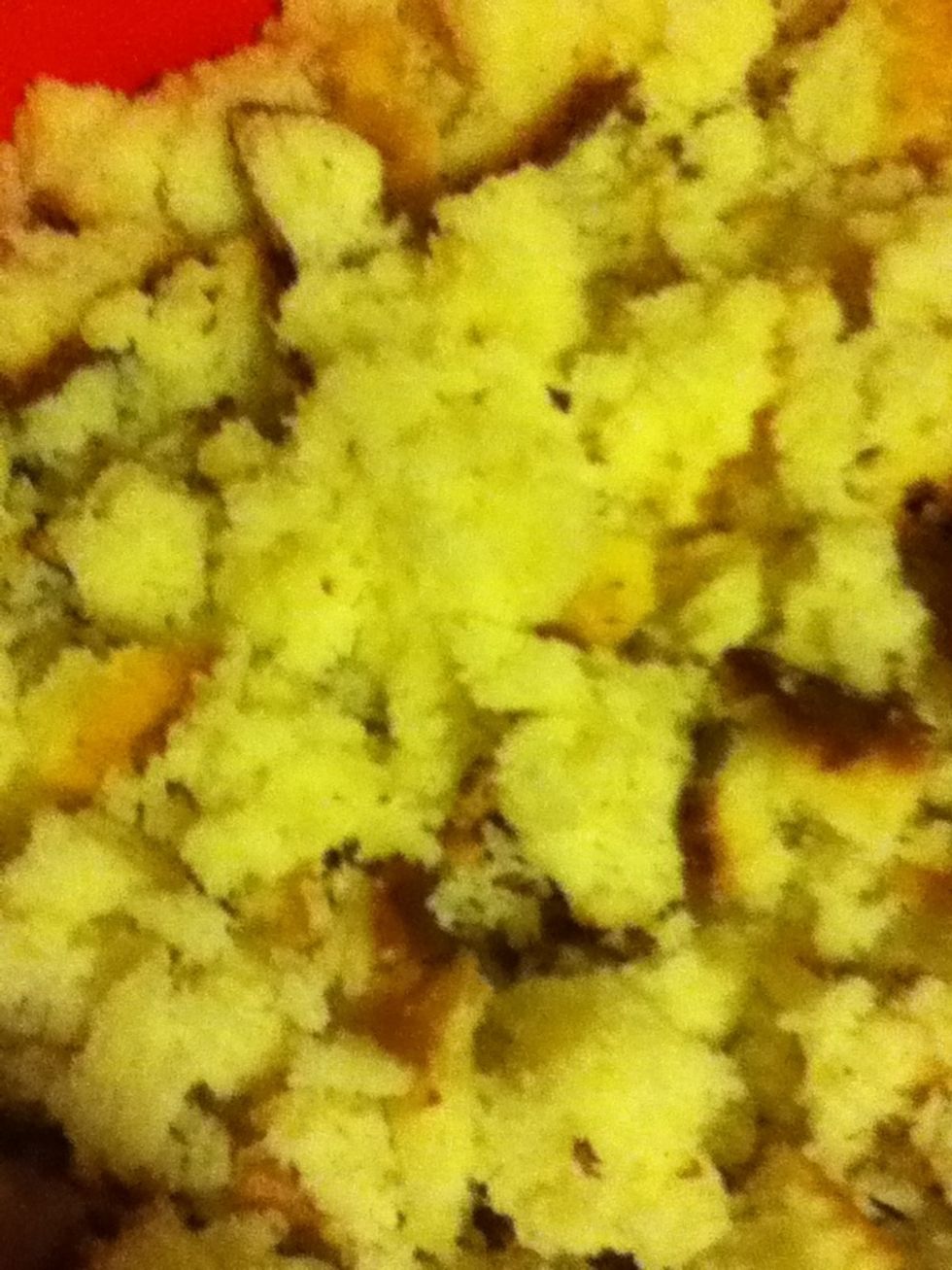 Let the cake cool then crumble it