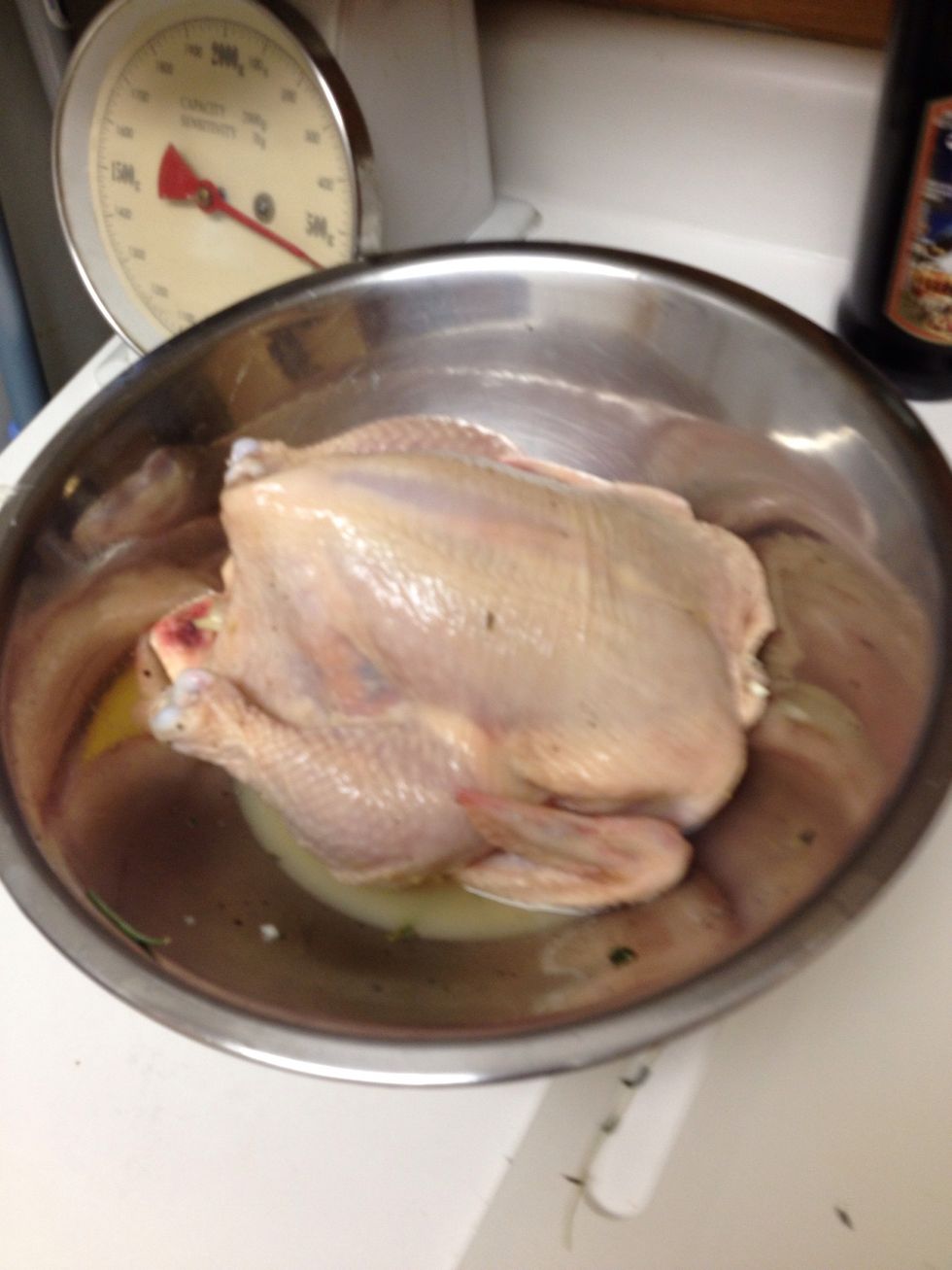 Let the chicken soak for 10 minutes