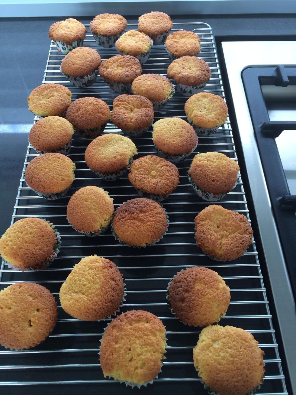 Let the cupcakes cool once they are out of the oven for 30 minutes.