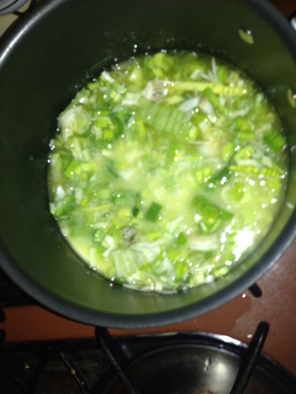 Let the garlic & leeks simmer for 15 minutes.