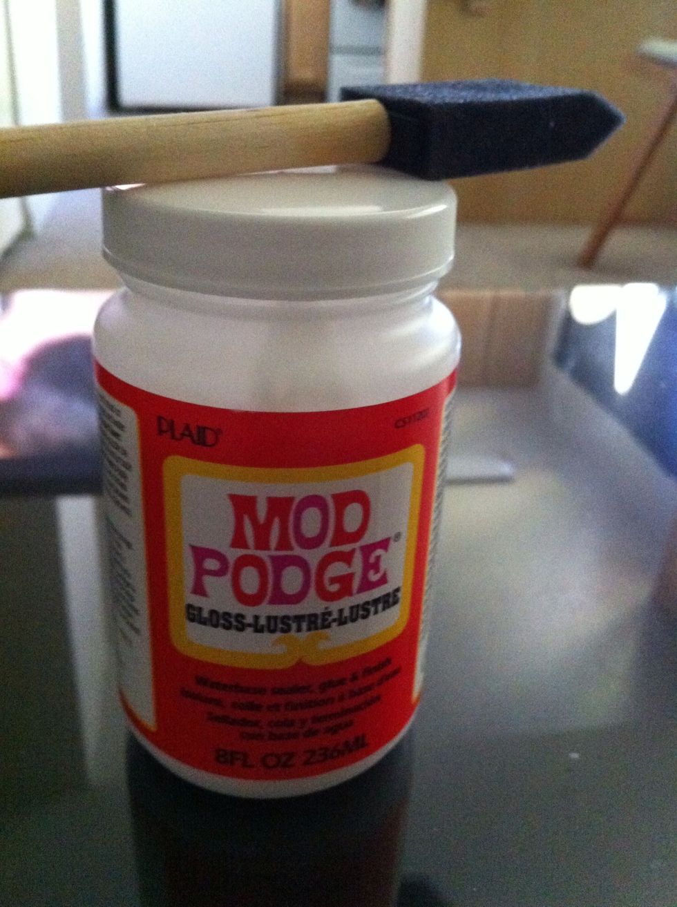 Let the glitter dry for several hours or overnight. Then repaint another coat of mod podge on top. Don't worry, it paints white, but dries CLEAR. This second coat will seal in the glitter.