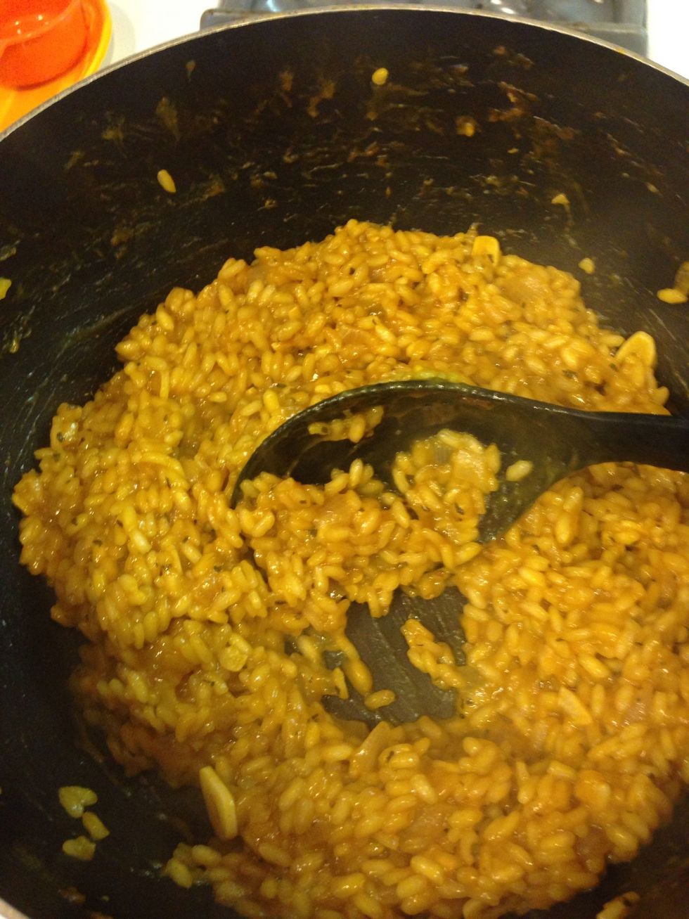 Let the liquid absorb for the last time! It's pretty much done!